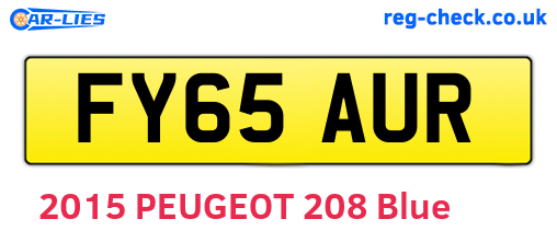 FY65AUR are the vehicle registration plates.