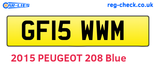 GF15WWM are the vehicle registration plates.