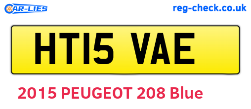 HT15VAE are the vehicle registration plates.