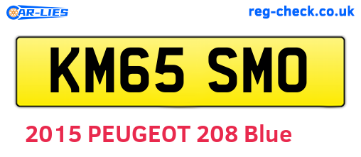 KM65SMO are the vehicle registration plates.