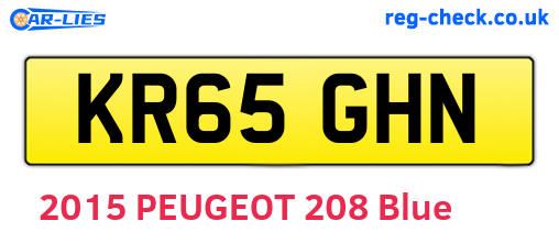 KR65GHN are the vehicle registration plates.