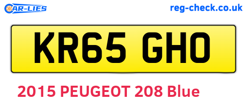 KR65GHO are the vehicle registration plates.