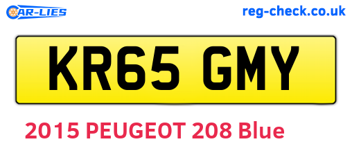 KR65GMY are the vehicle registration plates.