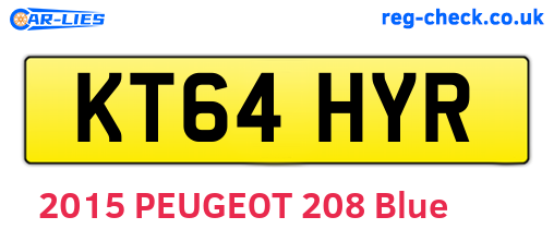 KT64HYR are the vehicle registration plates.