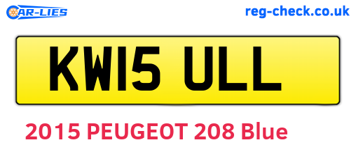 KW15ULL are the vehicle registration plates.