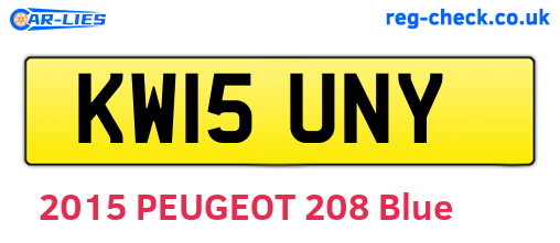KW15UNY are the vehicle registration plates.