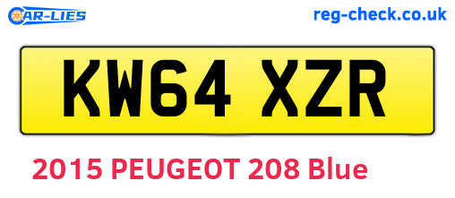 KW64XZR are the vehicle registration plates.