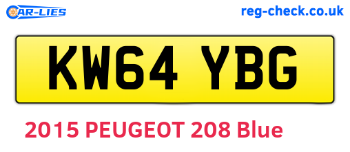 KW64YBG are the vehicle registration plates.