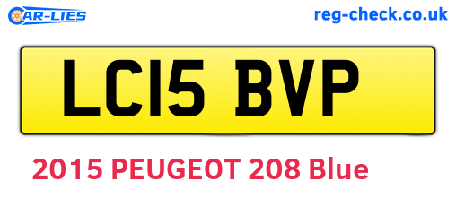 LC15BVP are the vehicle registration plates.