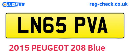 LN65PVA are the vehicle registration plates.