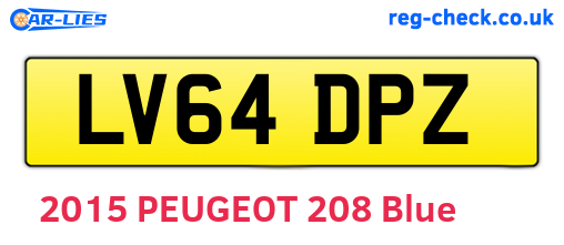LV64DPZ are the vehicle registration plates.