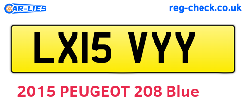 LX15VYY are the vehicle registration plates.