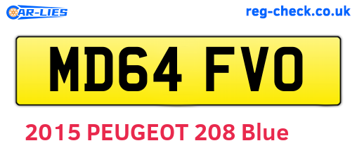 MD64FVO are the vehicle registration plates.
