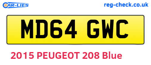 MD64GWC are the vehicle registration plates.