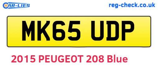 MK65UDP are the vehicle registration plates.
