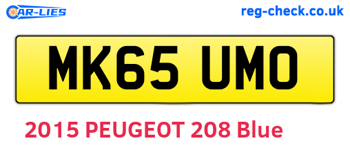 MK65UMO are the vehicle registration plates.