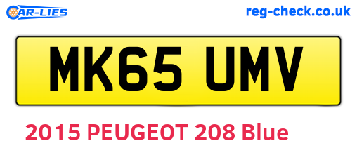 MK65UMV are the vehicle registration plates.