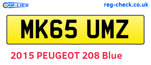 MK65UMZ are the vehicle registration plates.
