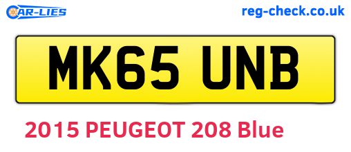 MK65UNB are the vehicle registration plates.