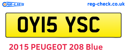 OY15YSC are the vehicle registration plates.