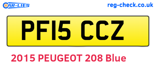 PF15CCZ are the vehicle registration plates.
