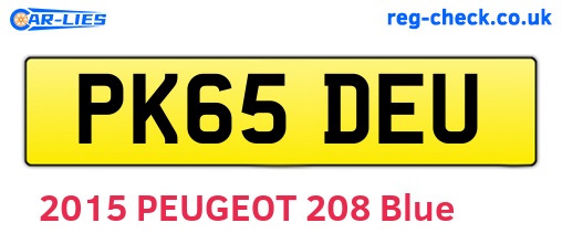 PK65DEU are the vehicle registration plates.