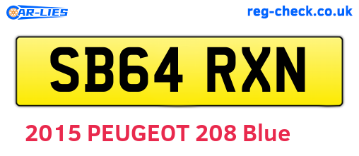 SB64RXN are the vehicle registration plates.