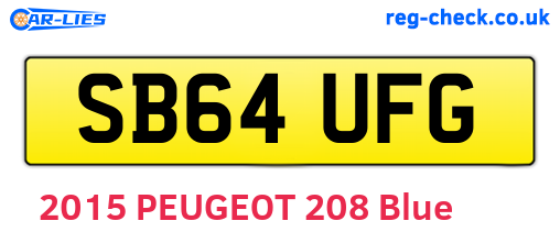 SB64UFG are the vehicle registration plates.