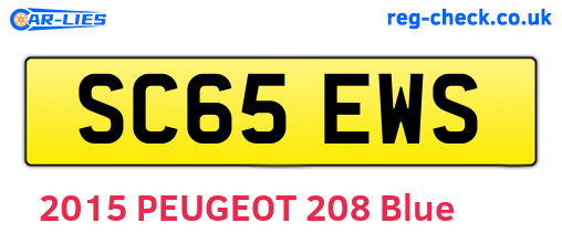SC65EWS are the vehicle registration plates.