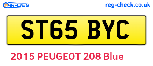 ST65BYC are the vehicle registration plates.