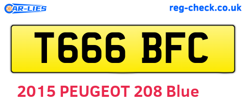 T666BFC are the vehicle registration plates.