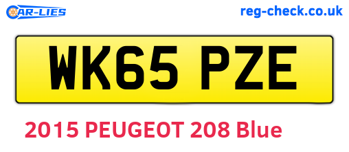 WK65PZE are the vehicle registration plates.