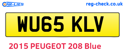 WU65KLV are the vehicle registration plates.