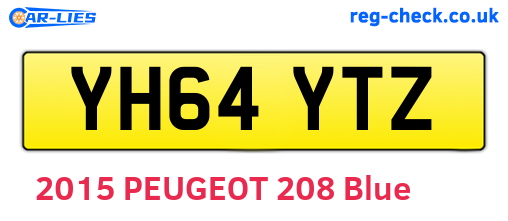 YH64YTZ are the vehicle registration plates.