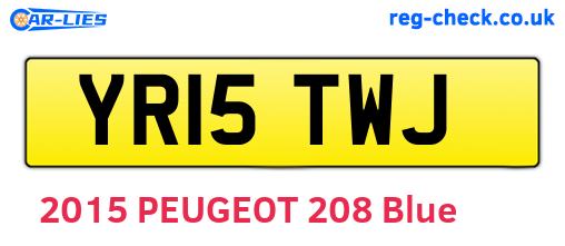 YR15TWJ are the vehicle registration plates.