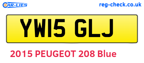 YW15GLJ are the vehicle registration plates.