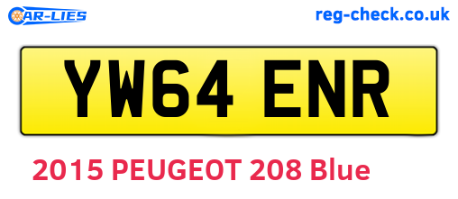 YW64ENR are the vehicle registration plates.