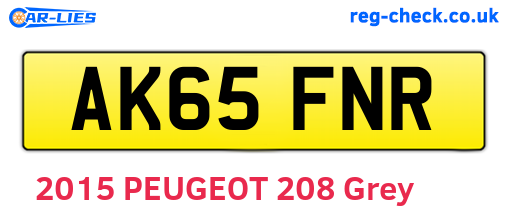 AK65FNR are the vehicle registration plates.