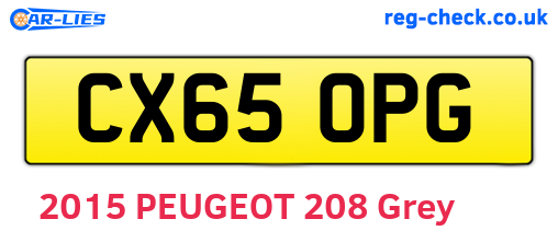 CX65OPG are the vehicle registration plates.
