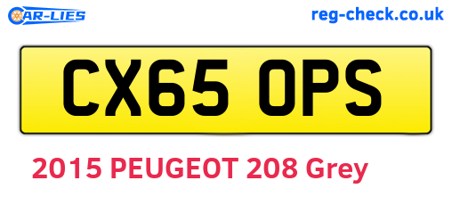CX65OPS are the vehicle registration plates.