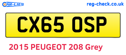 CX65OSP are the vehicle registration plates.