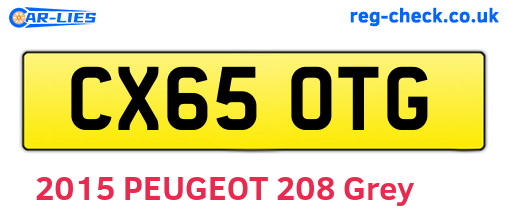 CX65OTG are the vehicle registration plates.