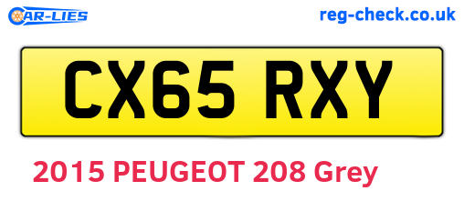 CX65RXY are the vehicle registration plates.