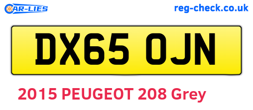 DX65OJN are the vehicle registration plates.