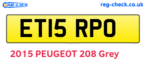 ET15RPO are the vehicle registration plates.