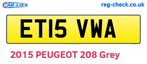 ET15VWA are the vehicle registration plates.