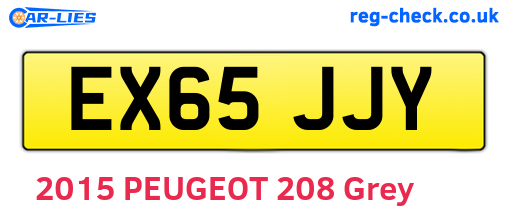 EX65JJY are the vehicle registration plates.