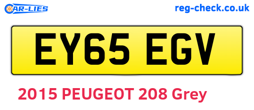 EY65EGV are the vehicle registration plates.