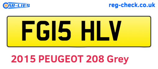 FG15HLV are the vehicle registration plates.