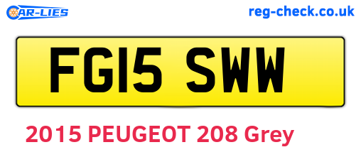 FG15SWW are the vehicle registration plates.
